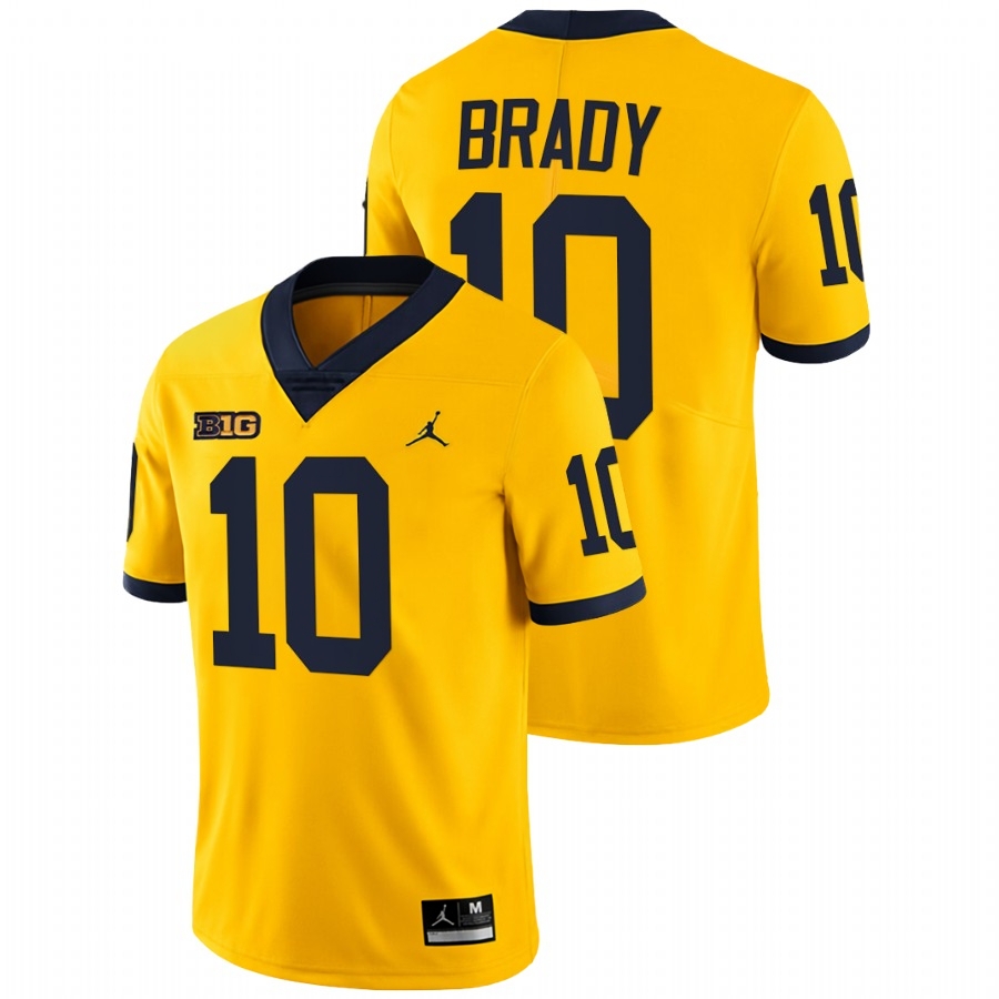 Tom Brady Michigan Wolverines Men's NCAA #10 Maize MVP Limited Alumni College Stitched Football Jersey IWP4054EH